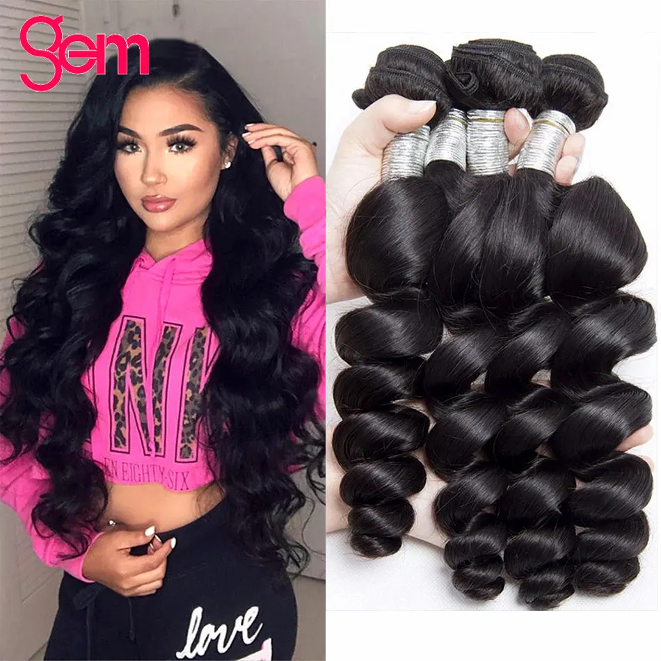 GEMLooseWaveBundlesHumanHairBrazilianWeavingHairExtensionFor