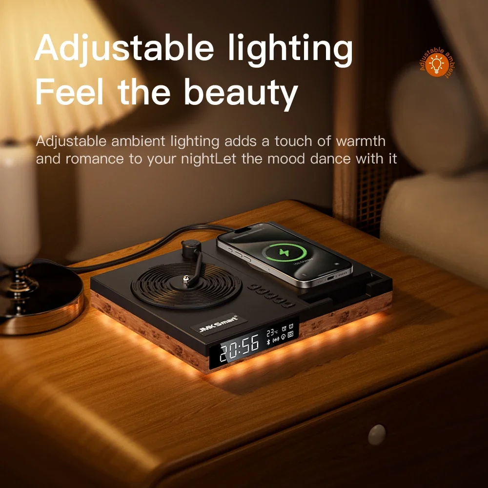 Best Selling JMK-D01 Bluetooth Speaker Wireless Charging Digital Clock Led Wireless Charger Speakers with Aromatherapy Function 5