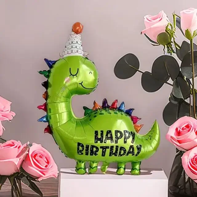 1-10PCS DIY Luftballons Dekor Geburtstag Aluminium Film Ballon Mode Grün Dinosaurier Stil Für kinder Junge Parteien zubehör – Detail 4
