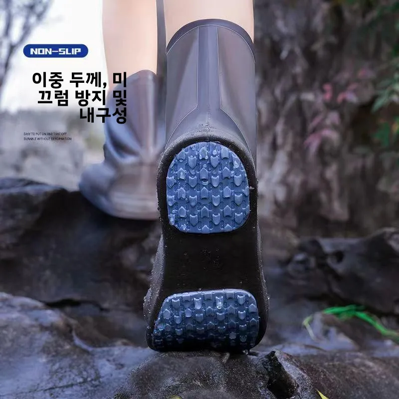 미끄럼 방지 방수 실리콘 신발 커버 무취 착용 및 탈착이 간편한 야외용 신발 커버 내마모성 레인 슈즈 커버