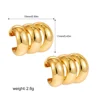 Manchette d'oreille plaquée or carillon pour femme, 3 couches, clip sans piercing, boucles d'oreilles sur les grimpeurs, boucle d'oreille faux cartilage, cadeau de clips
