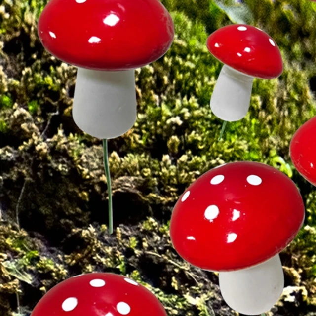 10Db Kerti Tét Gomba Miniatűrök Beltéri Szabadtéri Tündérkert Sziluett - Image 5
