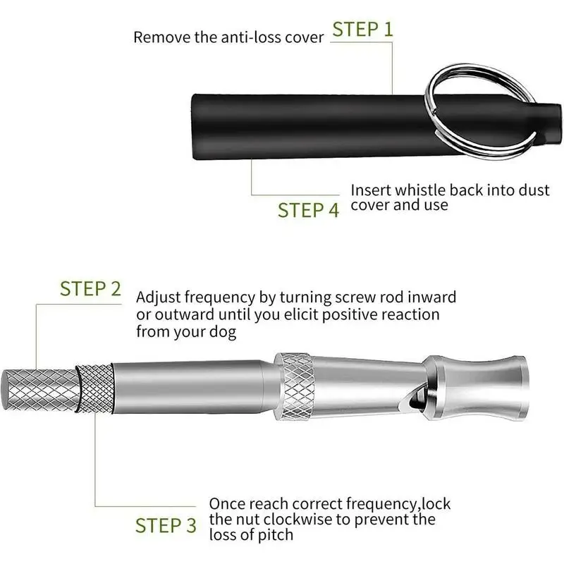 2pcs Dog Whistle Stop Barking Device Lanyard Silent Ultrasonic Training Flute for Pet Sound Trainer