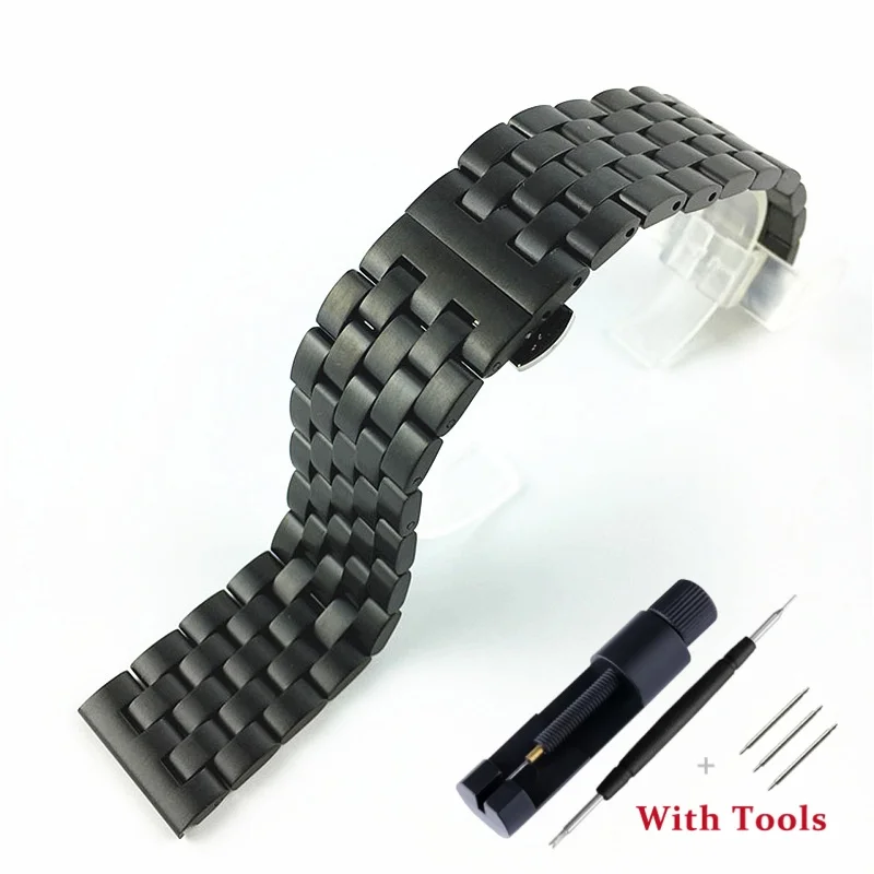 Solid Stainless Steel Waterproof Watch Strap Replacement Bracelet