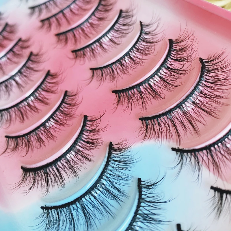 

Yokpn 10 пар Толстые Многослойные накладные ресницы крест черный терьер естественное моделирование комический Eyelashe ресницы макияж