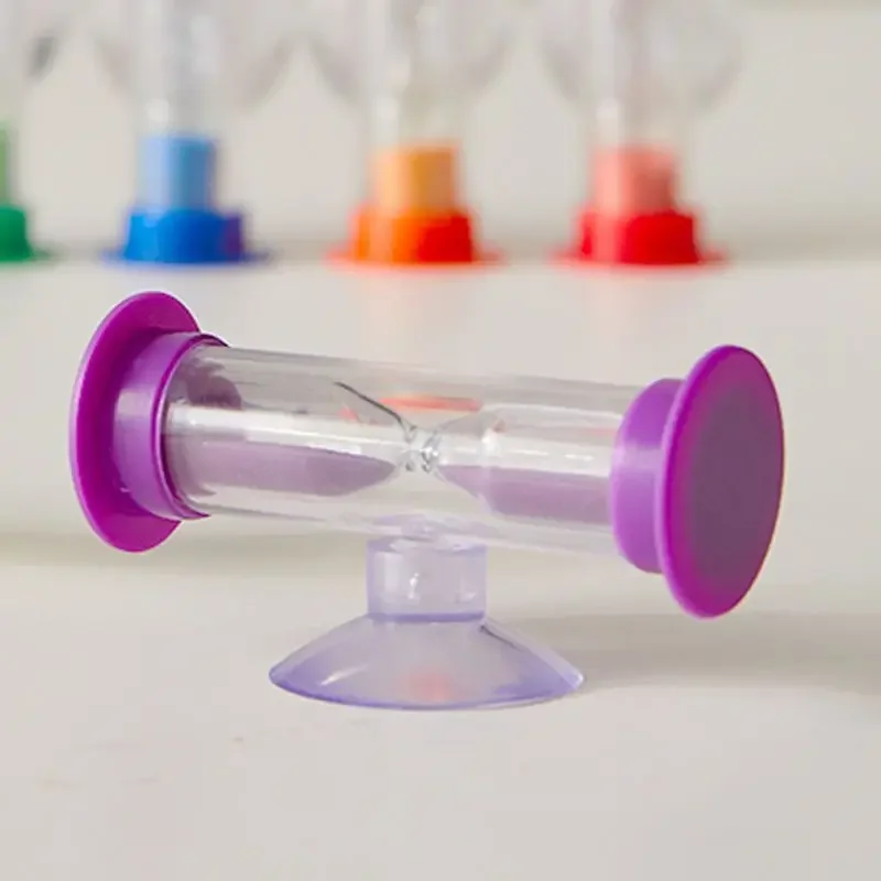 1pc 2/3 Minute Shower Timer Tooth Brushing Plastic Suction Cup Hourglass Sand Clock Desktop Ornament New Creative Gifts Children sand timer,liquid hourglass timer,colored hourglass