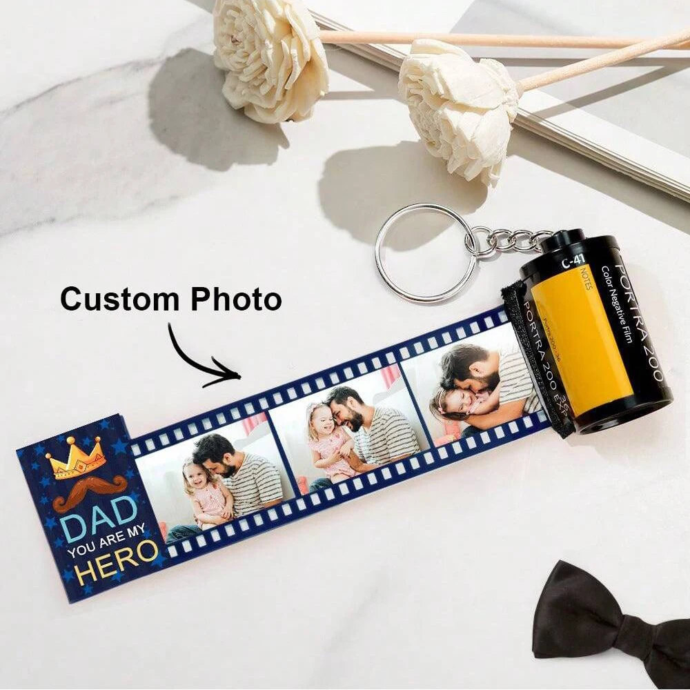 10pcs foto rotolo di pellicola portachiavi fai da te foto album di testo Cover portachiavi memoriale personalizzato regalo per la festa del papà amante regalo gioielli