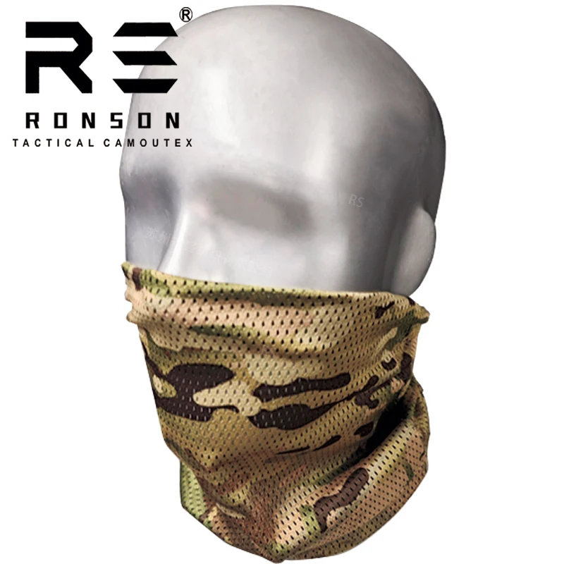 Ronson Camouflage Sun mask full face silk scarf desert windproof headgear bib men's thin face scarf summer riding