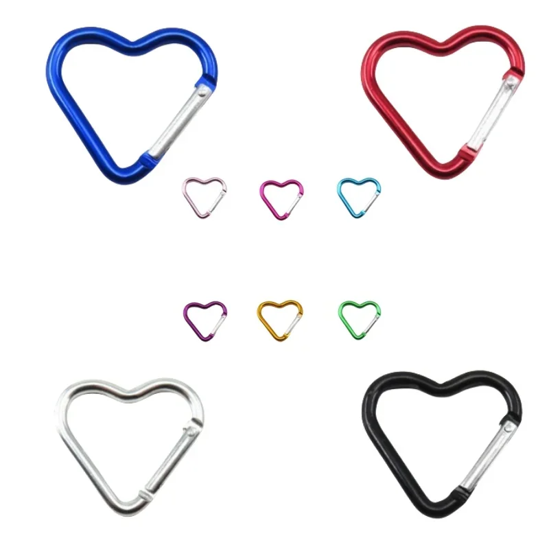 Outdoor Karabiner Herz Form Schlüsselbund Clip Aluminium Legierung Ringe Klettern Clips Frühling Karabiner Haken Karabiner Langlebig – Detail 9
