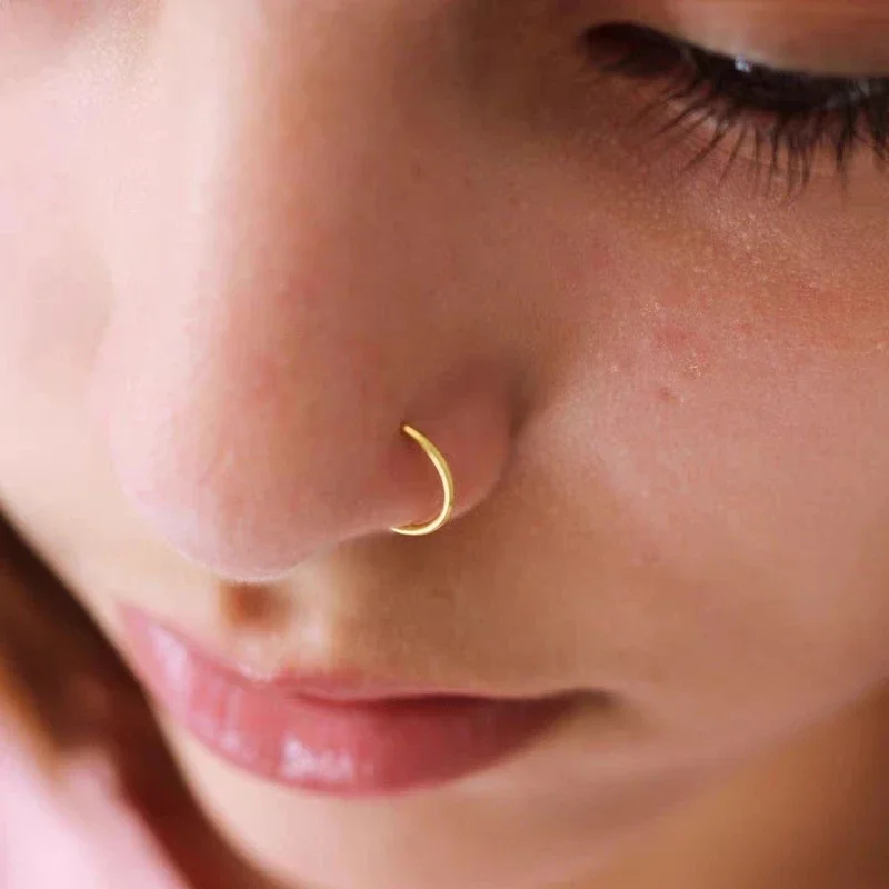 Titanium Nose Rings Septum Piercing Clicker Nose Hoops Piercings Hinged Segment Rings Helix Piercing Unisex 5/10Pcs piercing jewelry,nose rings,body jewelry