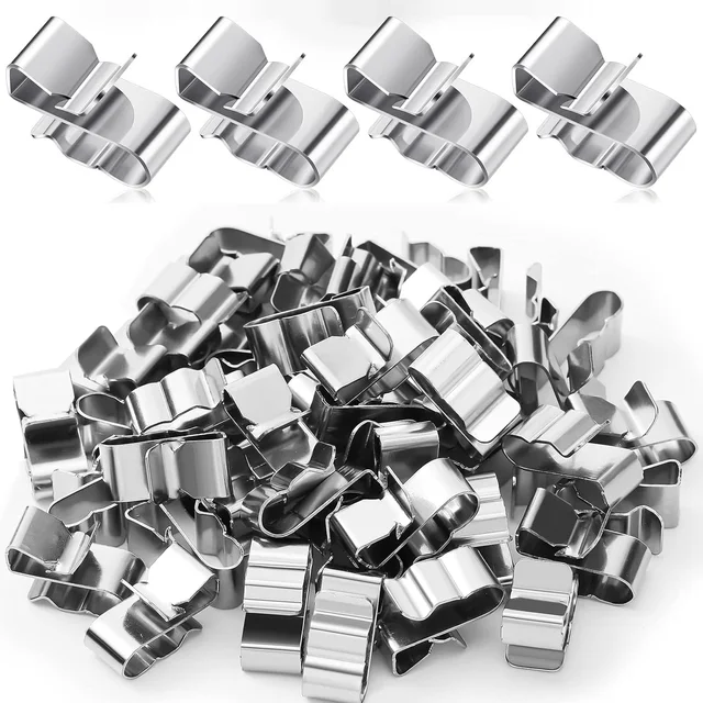 304 Clips en acier inoxydable 50 pièces/100 pièces, Clips de fil de cadre de remorque Clips de fil de panneau solaire Clips de câble en métal 1