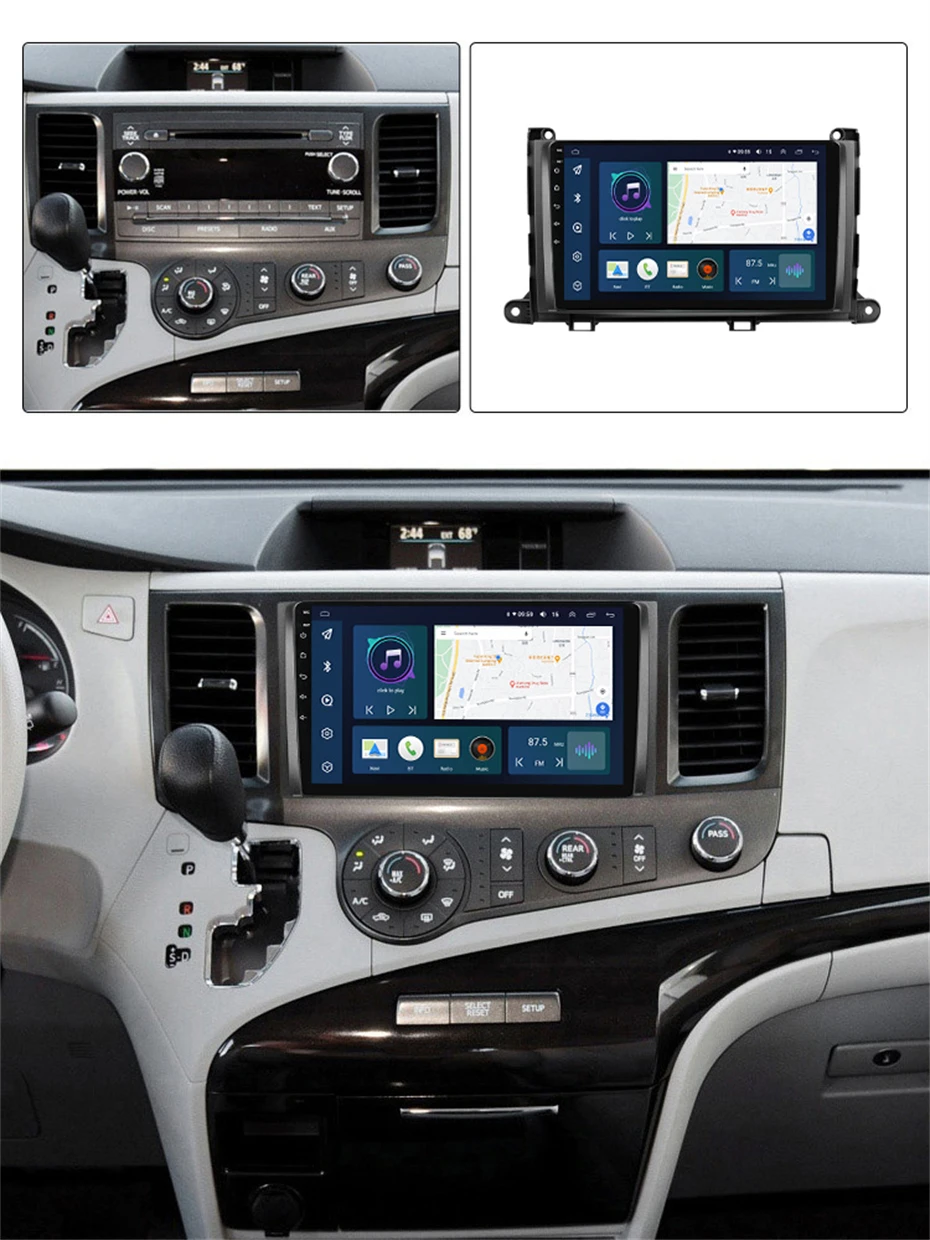 Android 8G + 128G Auto Gps-Player Für Toyota Sienna 2009 2010 2011 2012  2013 2014 Stereo Radio 2 Din 4 CORE Ips Touch-Taste - AliExpress
