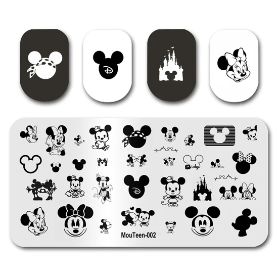 Nail Art Stamp MouTeen071 Cartoon Gesture Finger Nail Plates Stamp King Manicure Set For Nail Art Stamping 2