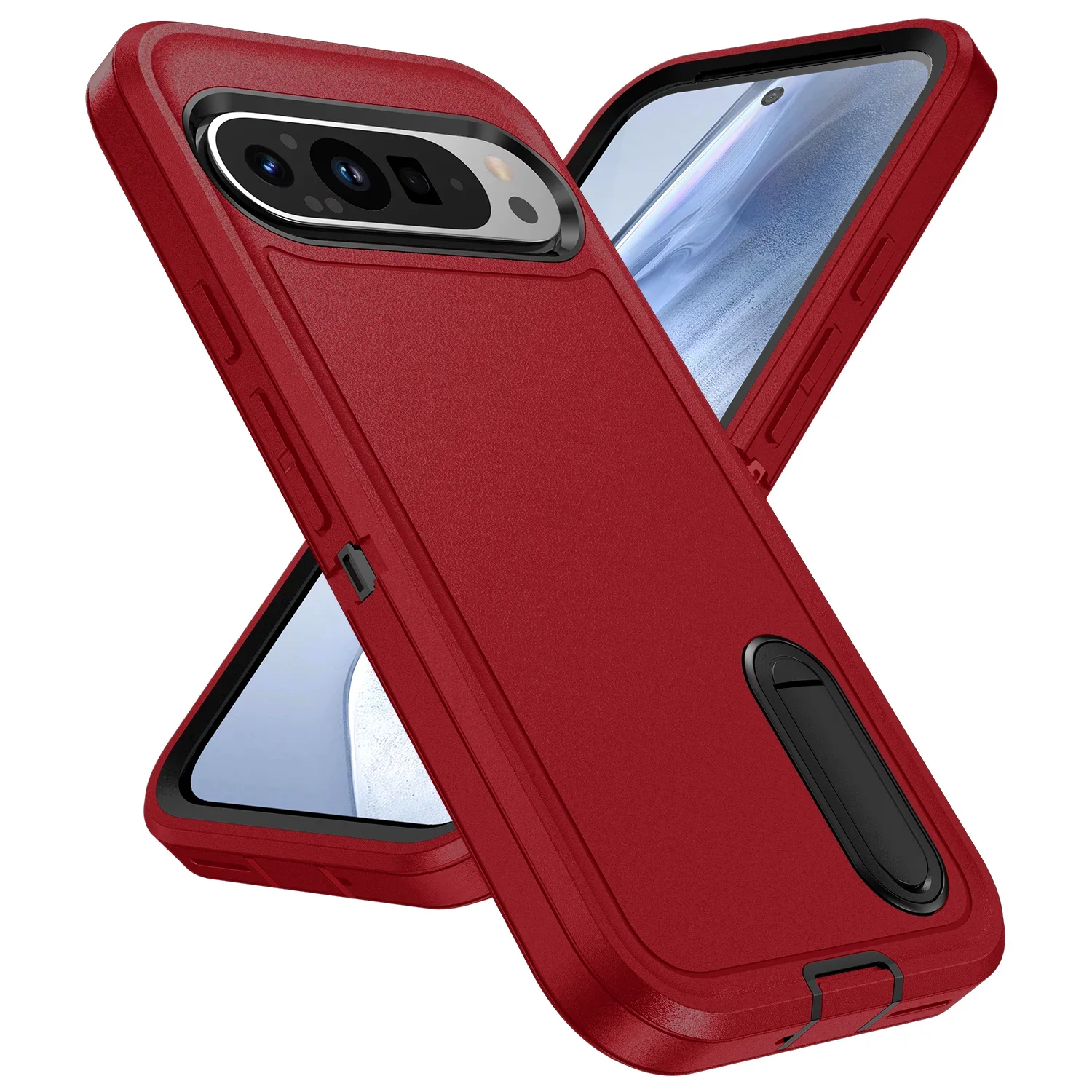 Rugged Shockproof Kickstand Case - Full Body 3-in-1 Anti-Scratch Protection