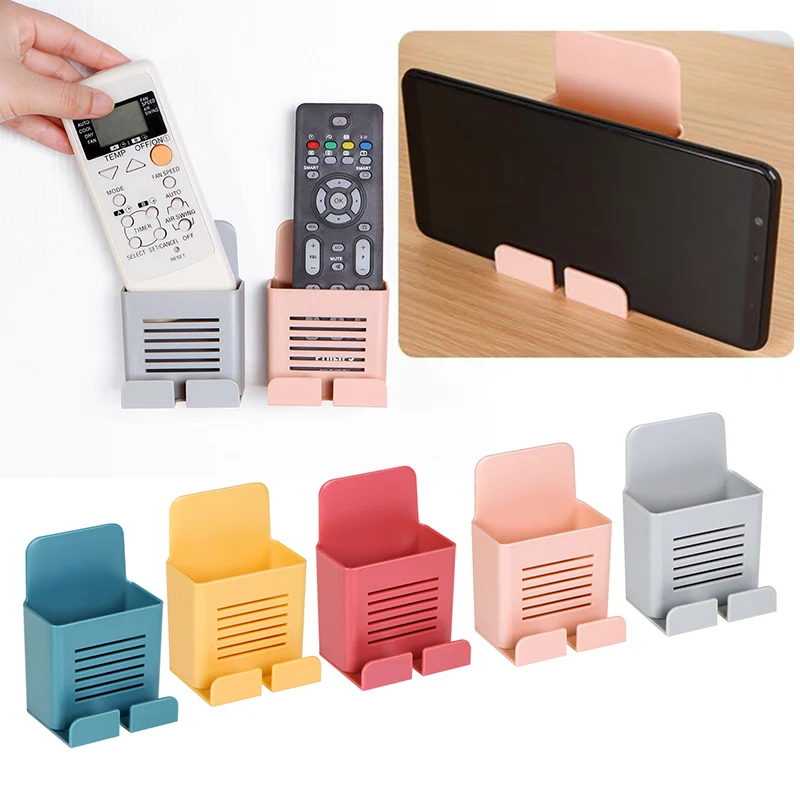 1Pc 벽 마운트 주최자 스토리지 박스 원격 제어 에어컨 스토리지 케이스 휴대 전화 플러그 홀더 스탠드 컨테이너 랙