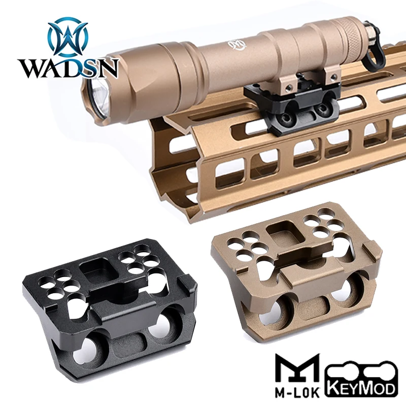 WADSN M300 M600 Flashlight Thorntail Mount MLOK KEYMOD Rail RM45 Offset Surefir Scout Light Base Airsoft Weapon Lamp Accessories