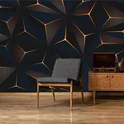 Wellyu Custom wallpaper 3d Nordic modern minimalist golden lines abstract geometric TV background wall living room bedroom mural
