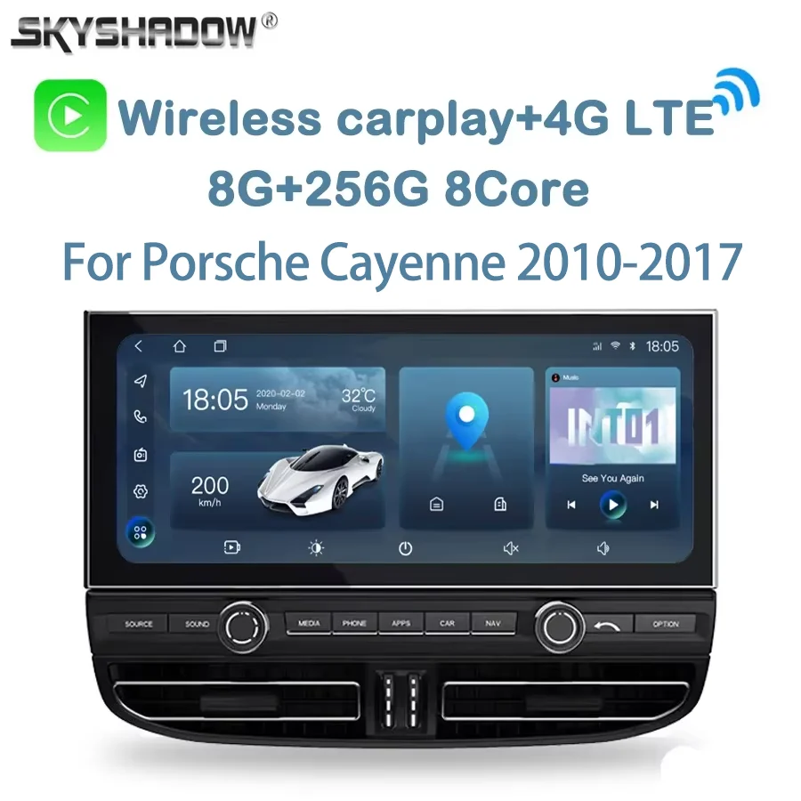 Radio para Auto para Porsche Cayenne 2010-2017 Carplay Auto Android 14.0 Cámara 360 Reproductor de DVD para Auto GPS Mapa WIFI Bluetooth 1