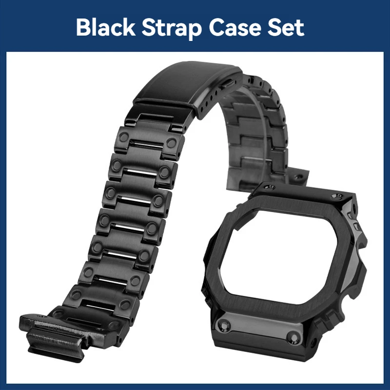 Elegant Stainless Steel Metal Watch Band & Case for Premium Watch Modification