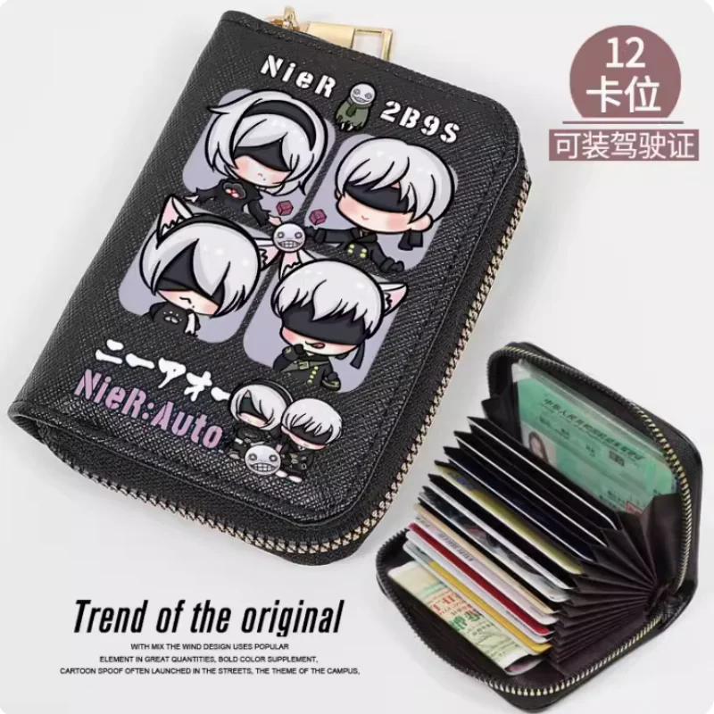 Anime NieR:Automata Zipper Fashion Wallet PU Purse Card Holder Money Bag Cosplay Gift B598