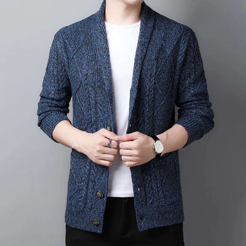 

Men Spring Autumn Fashion Thin Sweater Coats Men Slim Fit V-Neck Cardigan Clothing Male Casual Knitted Jackets Knitwear B62