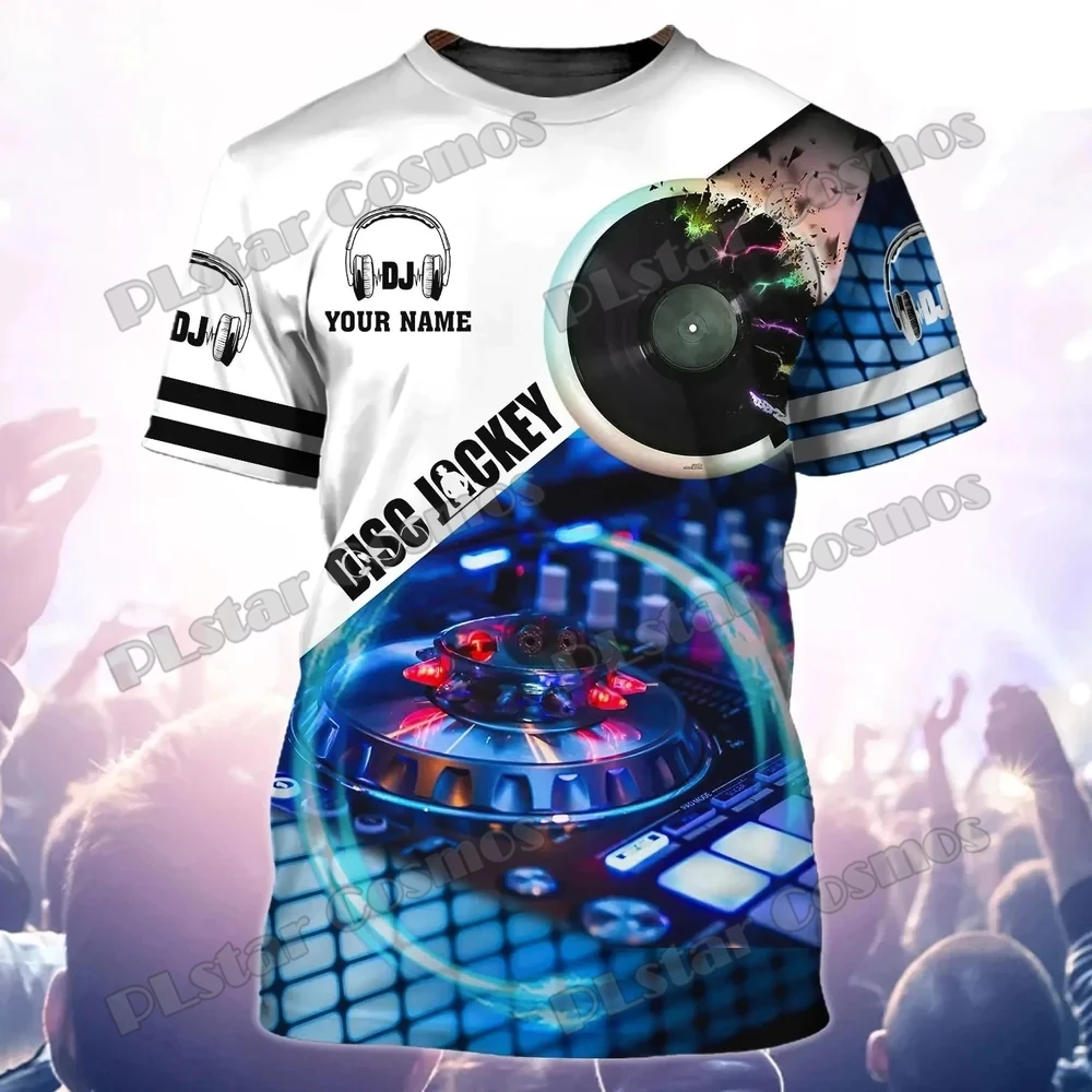 Personalisierter Name DJ Skull Disc Jockey 3D-gedrucktes Mode-Herren-T-Shirt Sommer Unisex Casual T-Shirt Geschenk für DJ-Liebhaber TTD31 – Detail 12