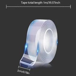 Ultra - Durable Reusable Waterproof Transparent Adhesive Tape (1m x 2cm)