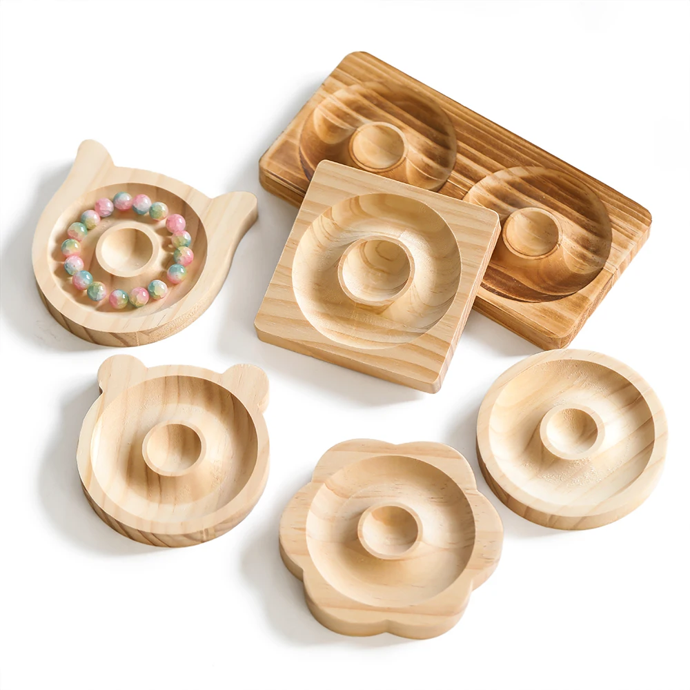 

Wooden Beading Design Board Suitable Bracelet Display Stand For Jewelry Making Necklaces Crafts Tray Practical Display