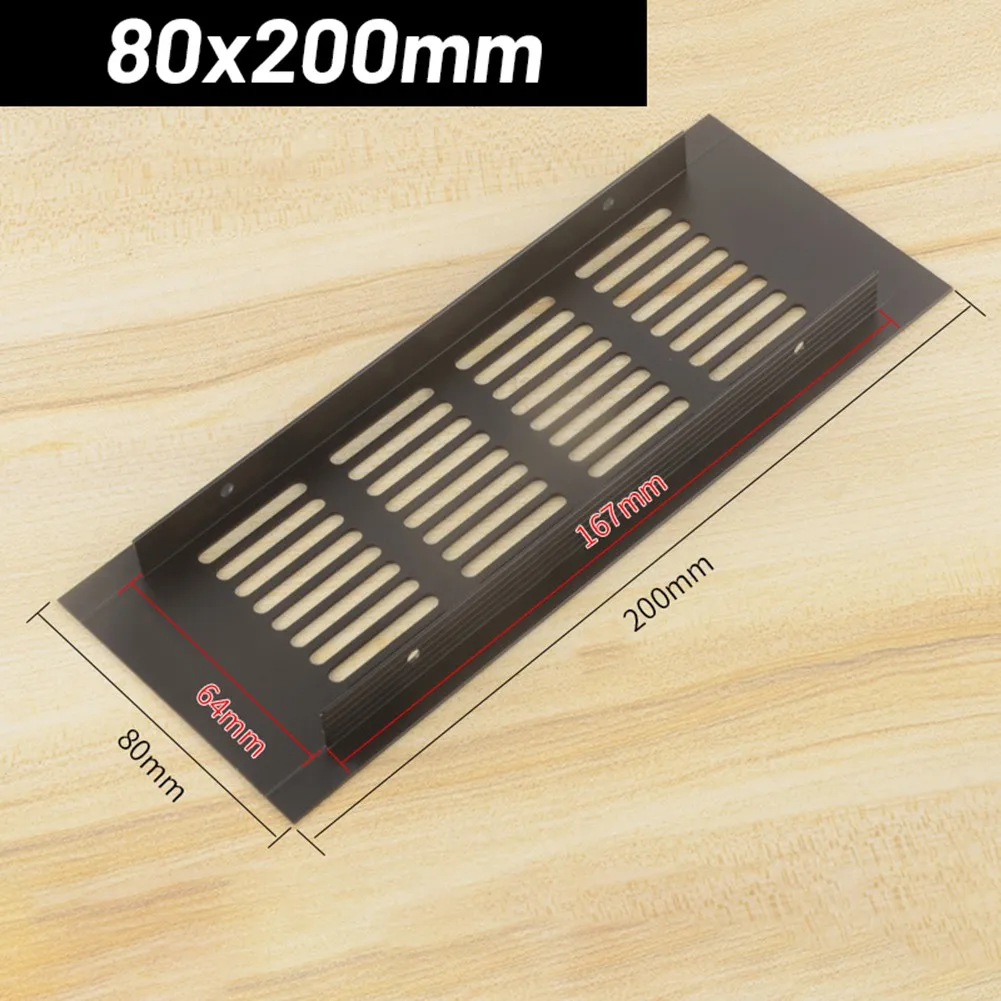 Ventilation Grills Aluminium Rectangular Breathable Mesh Cabinet Wardrobe Air Vent Grille Ventilation-Cover Exhaust Grid 80mm