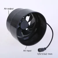 ที่มีประสิทธิภาพท่อ EXTRACTOR พัดลม 12V ระบายอากาศไอเสียพัดลม 100 มม.-110 มม.สําหรับกลางแจ้งขับเคลื่อนโดย 12V แผงพลังงานแสงอาทิตย์/อะแดปเตอร์ไฟ 2