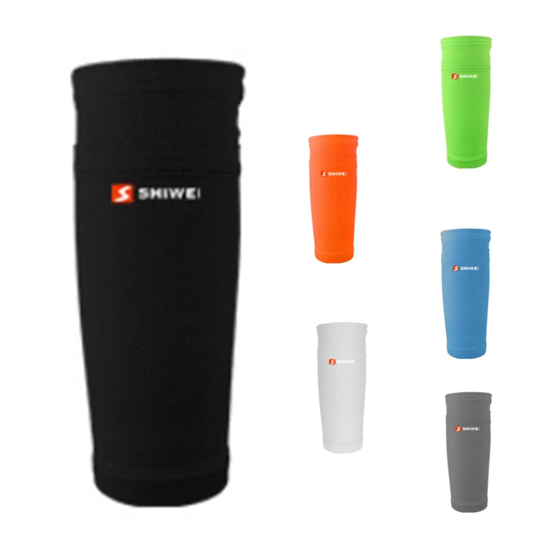 1 Pair Football Shin Guards Pocket Leg Sleeves Adult Support Sock Nylon Shin Protector Soccer Gear