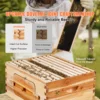SucceBuy Bee Hive Deep Box Starter Kit 100% Beeswax Coated Natural Cedar Wood Langstroth Beehive Kit Transparent Acrylic