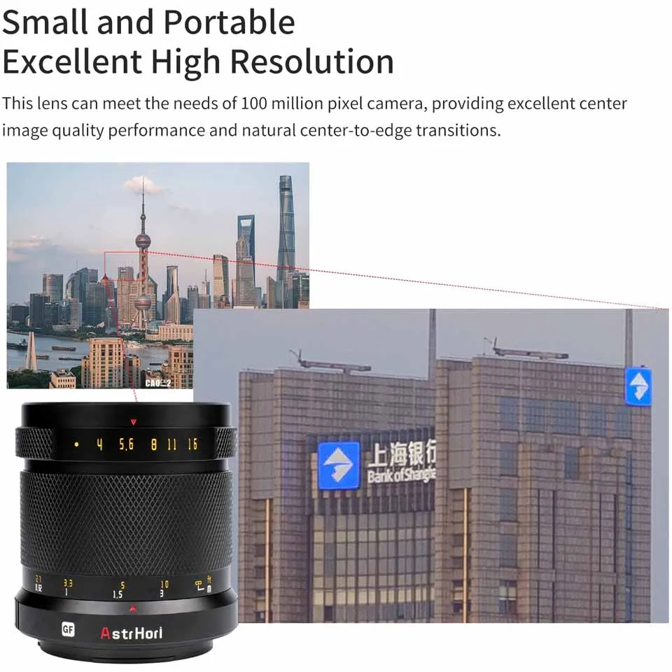 AstrHori 75mm F4 중형 수동 초점 카메라 렌즈 인물 사진 촬영용 Fujifilm GFX 마운트 GFX100 GFX100S GFX50S GFX50R