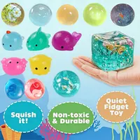 NOUVEAU Blocs anti-stress Squishy Ocean Cube, jouets sensoriels doux à remontée lente, cubes anti-stress pour l'autisme et l'anxiété, jouets Fidget, cadeau pour adultes 1