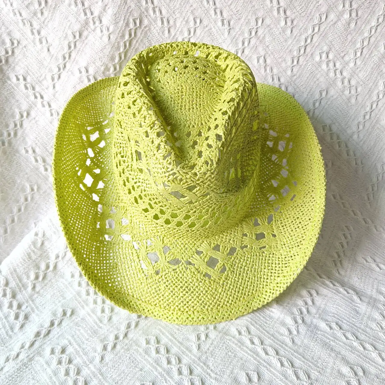 Neue lila 2024 Cowboy Strohhut hand gewebte hohle Männer und Frauen Sommer Sonnenhut Jazz Strohhut Western Cowboyhut Sombrero – Detail 6