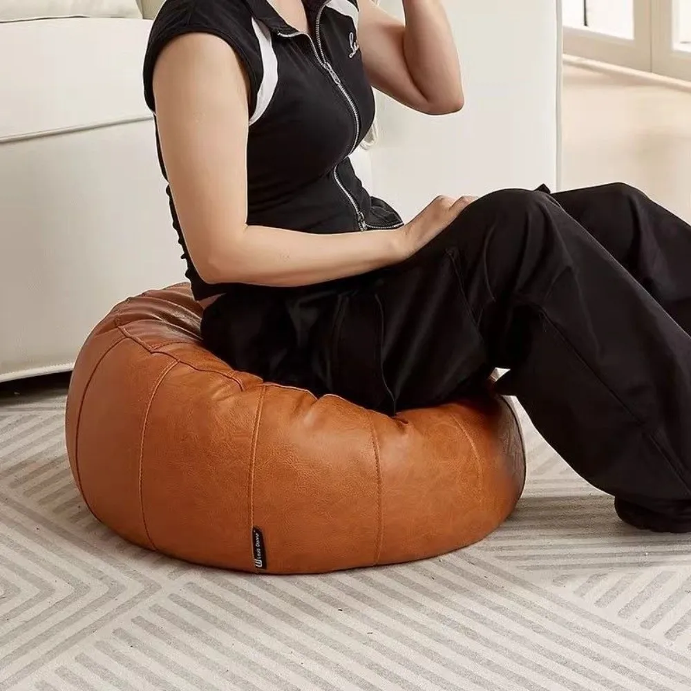 PU Leather Unstuffed Storage Leg Bench Need to Fill Clothes Large Capacity Clothes Storage Chair Nordic Non-Slip Storage Pouf