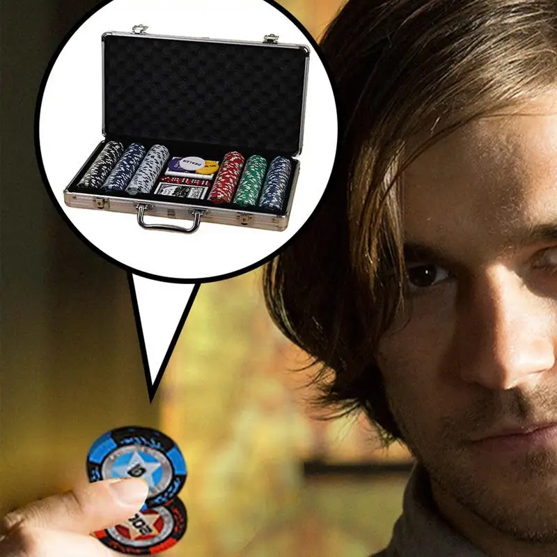 200/300 Piece Texas Hold'em Poker Chip Set for Texas Hold'em Blackjack Boardroom Recreation Entertainment Poker Accessories