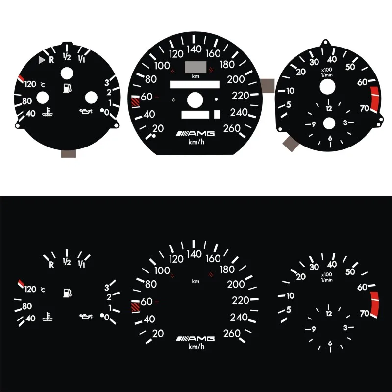 Motor Glow Gauge SD O-H-L / F-H-L EL for MB W124 W126 W201