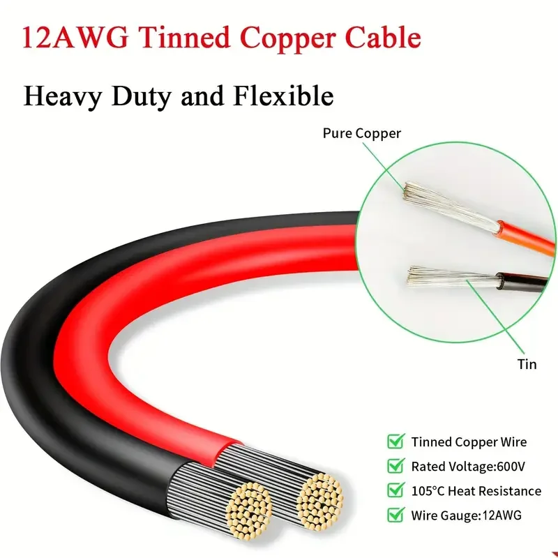 XT60 Male To Connector Female Extension Cable extension cable solar panel connector cable 12AWG For RV Portable Power Station Solar Generator RC Battery