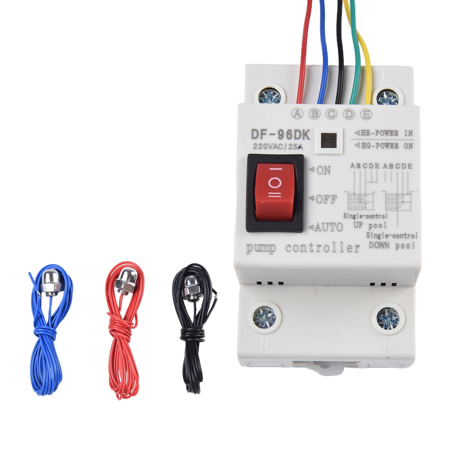 Durable Water Level Water Pump Detection DF-96DK Indicator Light 20A 220V 50Hz 50m ABS For Production Equipment