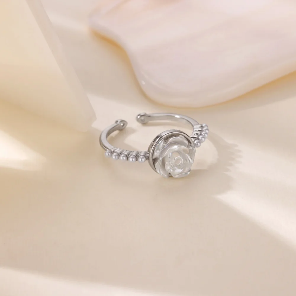 Elegant Ring Imitation Pearl Stainless Steel Y2K Jewelry