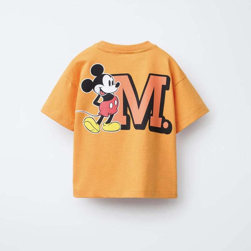 미키 마우스 티셔츠 여름 의류 신상 아동 반팔 상의 귀여운 프린트 티셔츠 키즈 트렌디 얇은 캐주얼 크루넥 베이스 셔츠