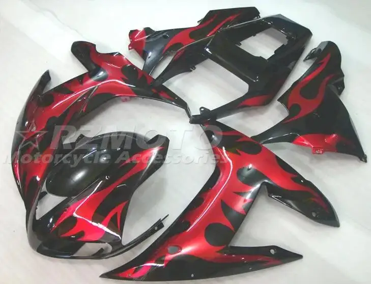 

4Gifts New ABS Motorcycle Fairings Kit Fit For YAMAHA YZF- R1 2002 2003 02 03 Bodywork Set Red flame