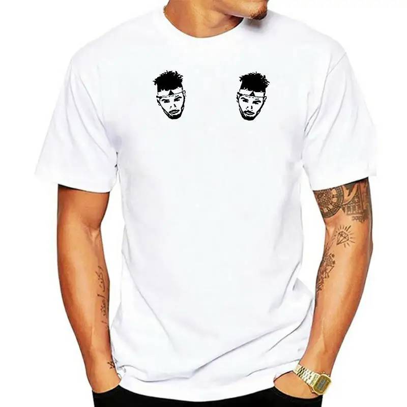 FengYuqi Chris Brown Creative Classic Mens Basic Short Sleeve T-Shirt Black