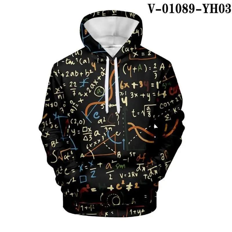 Sudadera con capucha con estampado 3D de fórmula científica para hombre, divertida sudadera con gráfico de química, logística de matemáticas, ropa de calle, sudadera informal para hombre