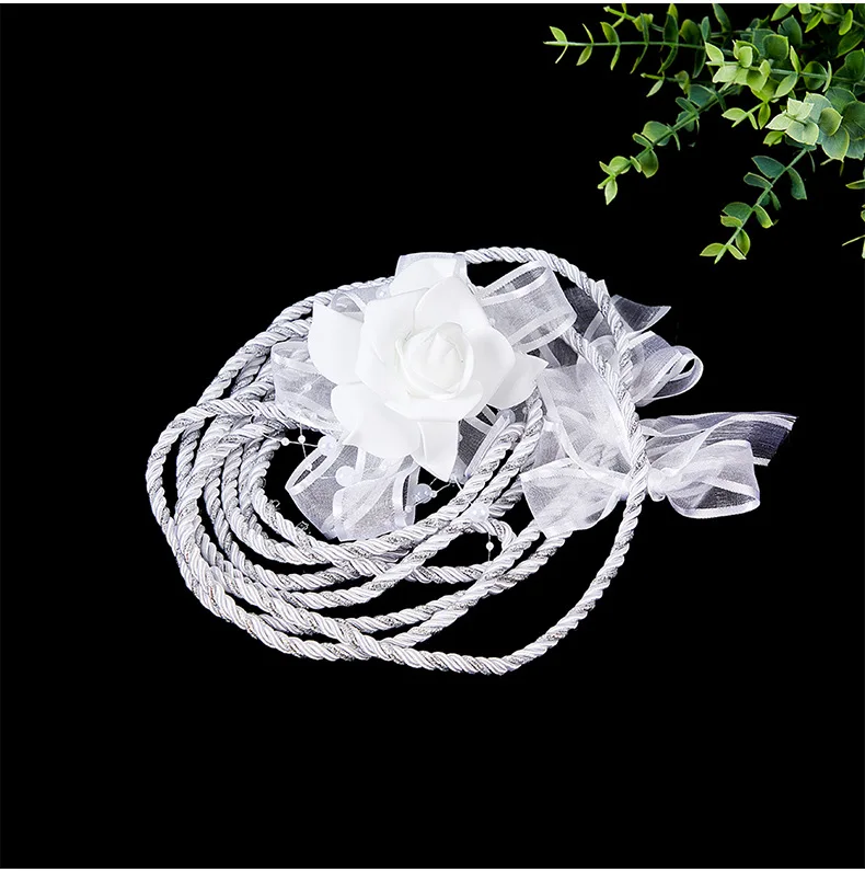 Yannew Weißes Hochzeitsschnur-Lasso-Seil für Zeremonie, künstliche Rosenblüten, Lazo Para Boda, Brautgeschenk, katholische Hochzeitsdekoration – Detail 7