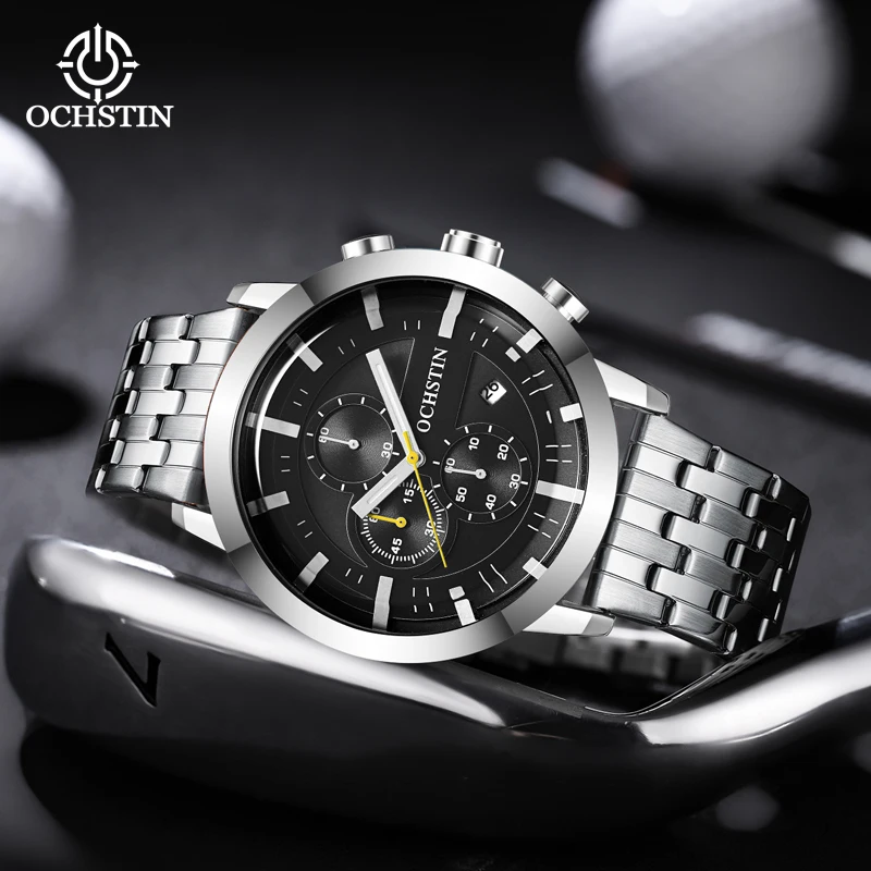 NEW 2022  Chronograph Watch Fashion Casual Military Quartz Sports Wristwatch Full Steel Waterproof Men's Clock Relogio Masculino