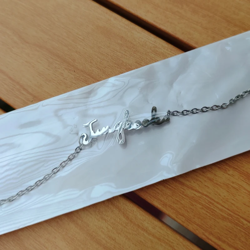 Stainless steel letter bracelet