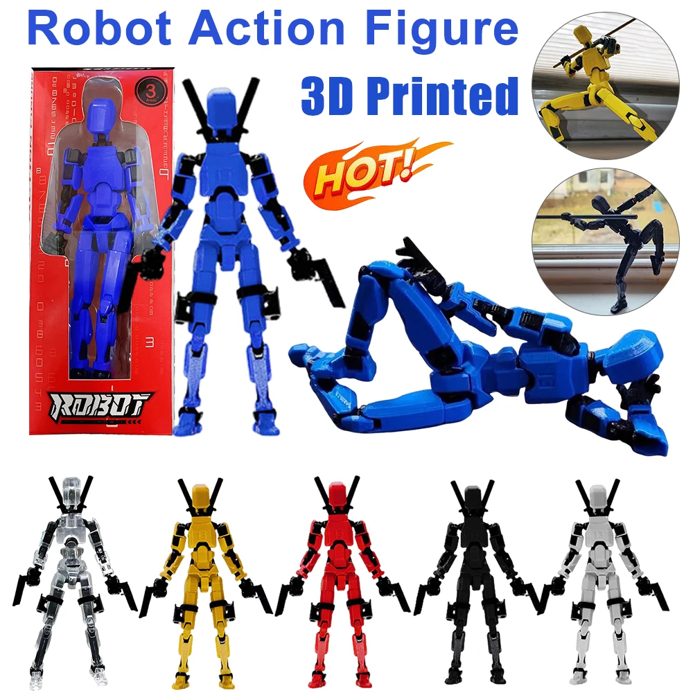 3D Printed Action Figure Multi-Jointed Action Figures Assembly Completed Full Body Mechanical Movable Toy for Kids and Adults