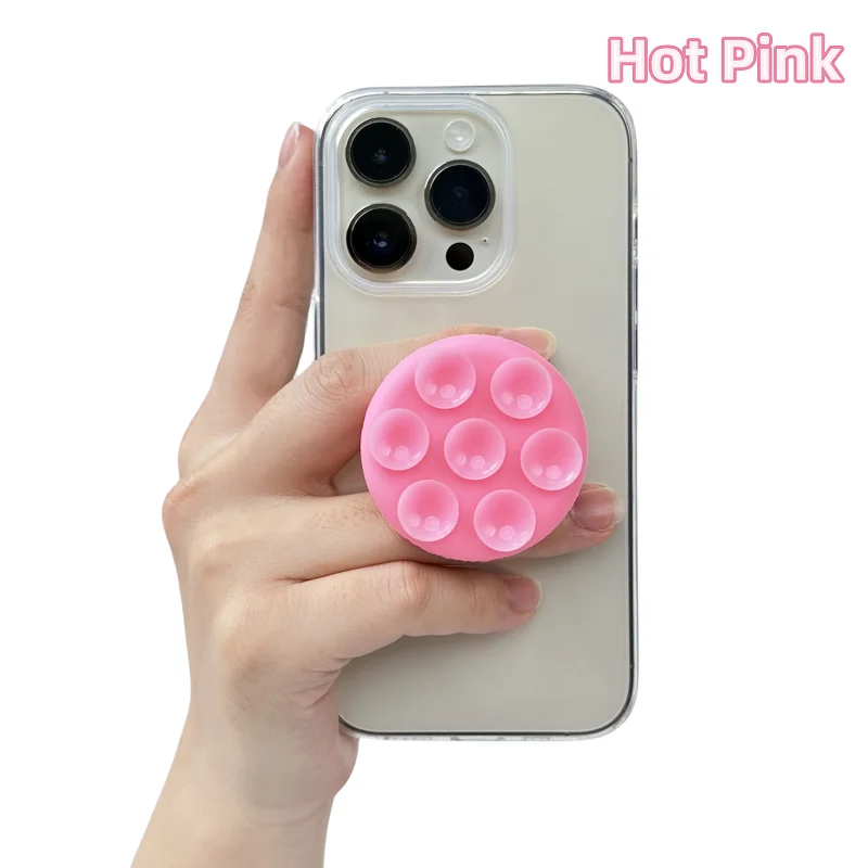 thumbnail image 2 of Natural Rose Quartz Phone Grip - Crystal Stone Suction Cup Holder & Stand For Smartphones 2 of 13